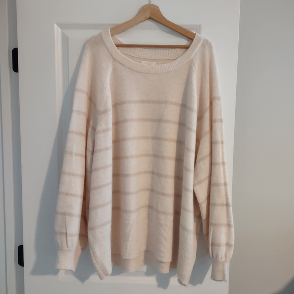 LC Lauren Conrad Metallic Striped Round Neck Sweater NWT - Picture 1 of 14